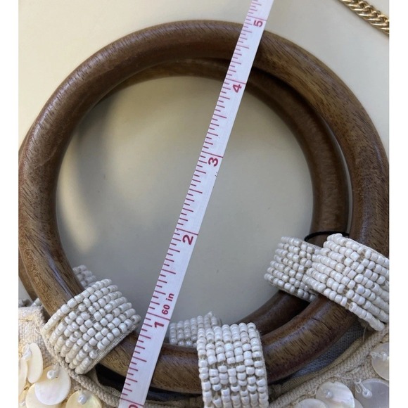 Zara Faux Mother of Pearl Appliqué Bag Purse Crossbody Bohemian Festival TikTok - Picture 2 of 10